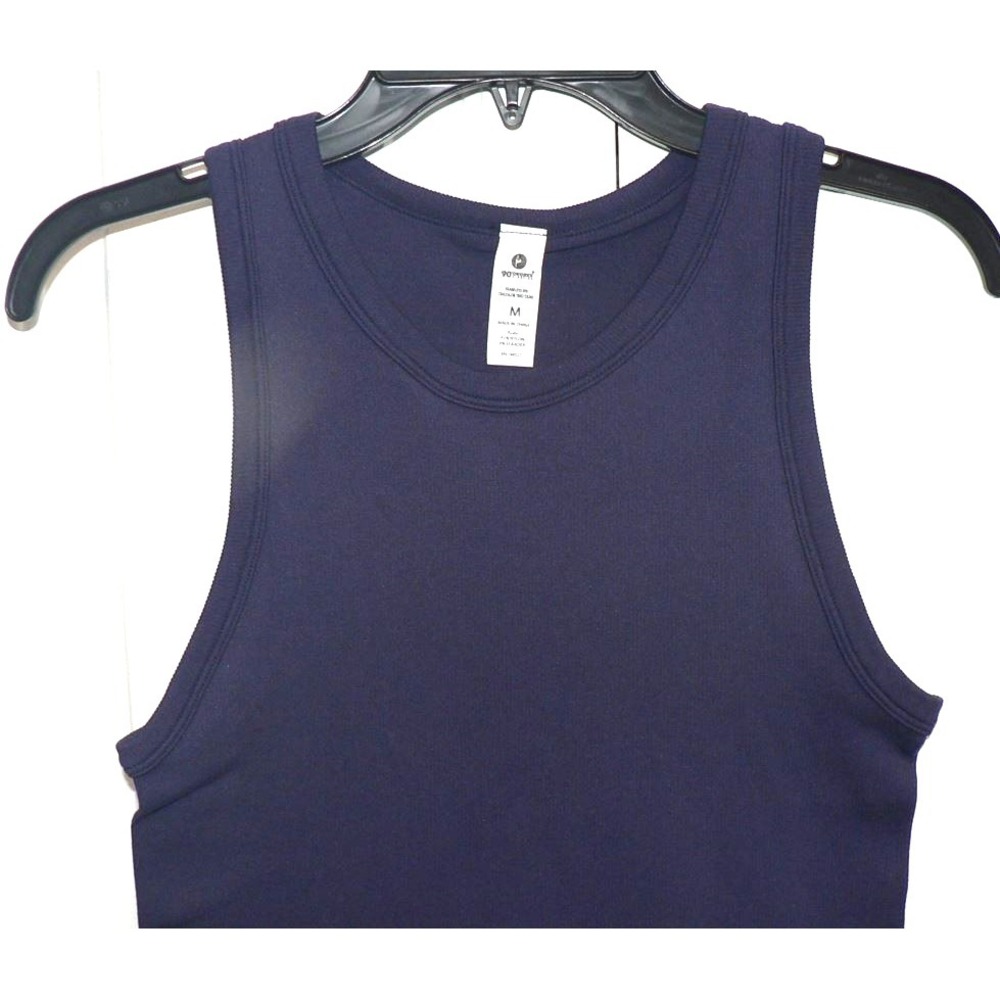90 Degree by Reflex Women's 3-Pack Crew Neck Seamless Rib Tank Tops Blue/Black M - Picture 9 of 10